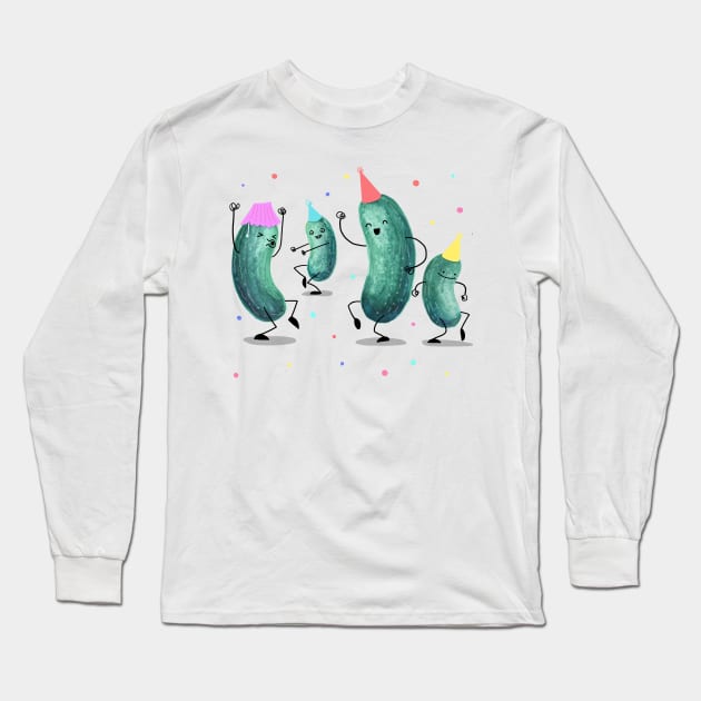 Pickle Party! Long Sleeve T-Shirt by littleclyde